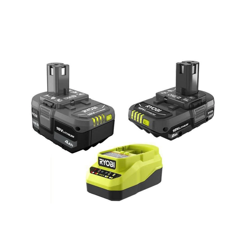 Ryobi ONE+ 18V Lithium-Ion Starter Kit With 2.0 Ah Battery, 4.0 Ah Battery, And Charger 1 Ryobi ONE+ 18V Lithium-Ion Starter Kit With 2.0 Ah Battery, 4.0 Ah Battery, And Charger