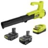 Ryobi ONE+ 18V Lithium-Ion Starter Kit With 2.0 Ah Battery, 4.0 Ah Battery, Charger And ONE+ 250 CFM Cordless Leaf Blower
