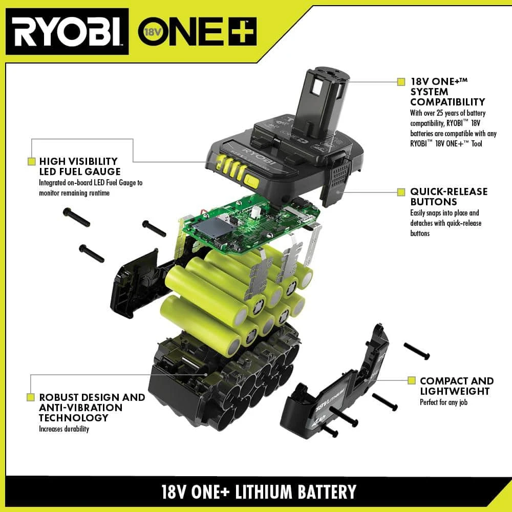 Ryobi ONE+ 18V Lithium-Ion Starter Kit With 2.0 Ah Battery, 4.0 Ah Battery, Charger, And ONE+ 18” Cordless Hedge Trimmer 3 Ryobi ONE+ 18V Lithium-Ion Starter Kit With 2.0 Ah Battery, 4.0 Ah Battery, Charger, And ONE+ 18” Cordless Hedge Trimmer - Image 3