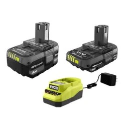 Ryobi ONE+ 18V Lithium-Ion Kit W/ 2.0 Ah Battery, 4.0 Ah Battery, Charger, LINK Wall Rails (2PK) & (2) LINK ONE+ Battery Shelf -RYOBI TOOLS SALE ryobi power tool batteries psk106sb stm504 stm818 stm818 d4 1000