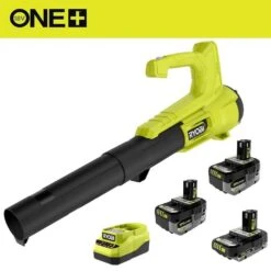 Ryobi ONE+ 18V HIGH PERFORMANCE Kit W/ (2) 4.0 Ah Batteries, 2.0 Ah Battery, Charger, & ONE+ 250 CFM Cordless Leaf Blower -RYOBI TOOLS SALE ryobi power tool batteries psk108sb p21011btl d4 1000
