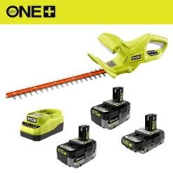 Ryobi ONE+ 18V HIGH PERFORMANCE Kit W/ (2) 4.0 Ah Batteries, 2.0 Ah Battery, Charger, & ONE+ 18” Cordless Hedge Trimmer -RYOBI TOOLS SALE ryobi power tool batteries psk108sb p2607btl d4 1000