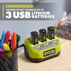 Ryobi USB Lithium 3-Port Charger -RYOBI TOOLS SALE ryobi power tool battery chargers fvch01 1d 1000