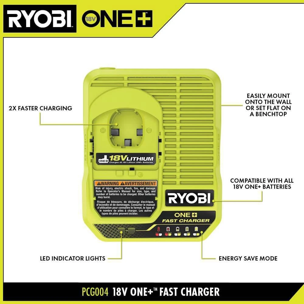 Ryobi ONE+ 18V Fast Charger 3 Ryobi ONE+ 18V Fast Charger - Image 3