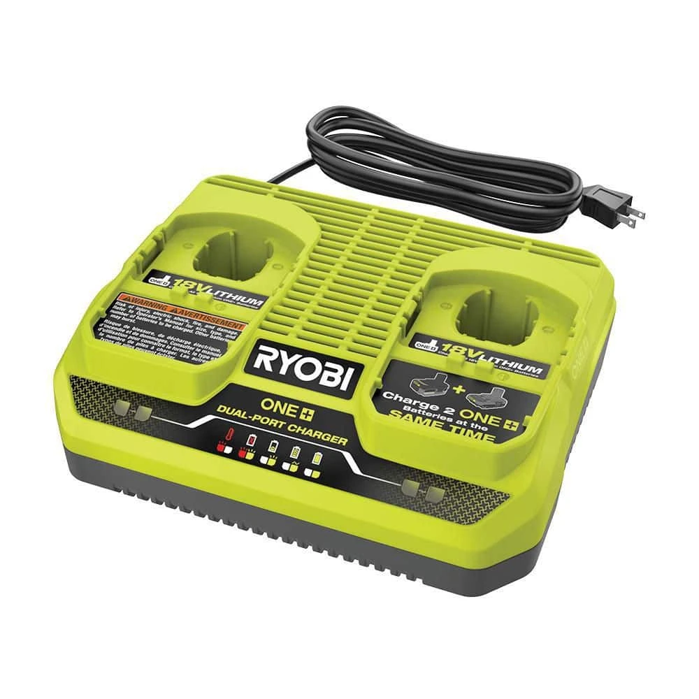 Ryobi ONE+ 18V Dual-Port Simultaneous Charger 1 Ryobi ONE+ 18V Dual-Port Simultaneous Charger