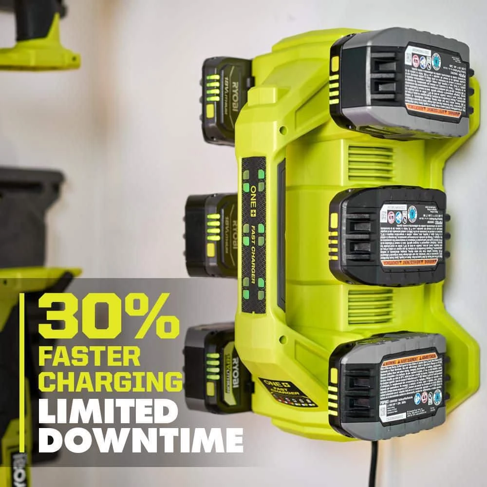 Ryobi ONE+ 18V 6-Port Fast Charger 4 Ryobi ONE+ 18V 6-Port Fast Charger - Image 4