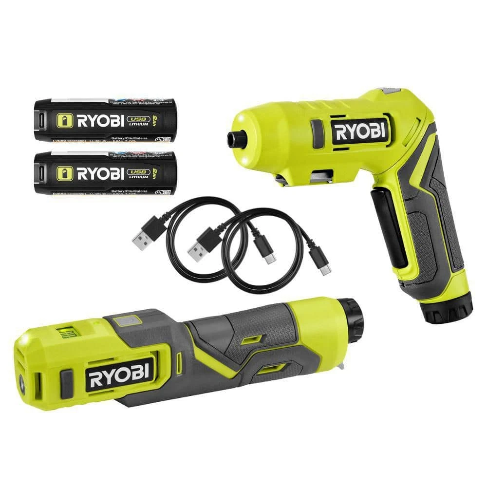 Ryobi USB Lithium 2-Tool Combo Kit With Screwdriver, Inflator, (2) 2.0 Ah USB Lithium Batteries, & (2) Charging Cables 1 Ryobi USB Lithium 2-Tool Combo Kit With Screwdriver, Inflator, (2) 2.0 Ah USB Lithium Batteries, & (2) Charging Cables