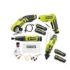 Ryobi USB Lithium 4Tool Combo Kit W/Screwdriver, Glue Pen, Rotary Tool, Power Cutter, Batteries, Charger &(2) 3.0 Ah Batteries