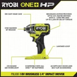Ryobi ONE+ HP 18V Brushless Cordless 1/2 In. Drill/Driver And Impact Driver Kit W/(2) 2.0 Ah Batteries, Charger, And Bag -RYOBI TOOLS SALE ryobi power tool combo kits pblck01k 66 1000