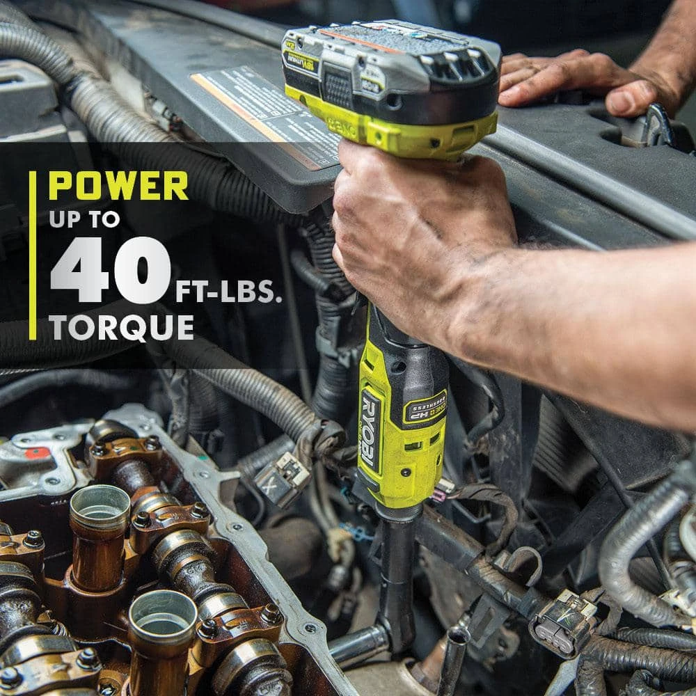 Ryobi ONE+ 18V Brushless Cordless 2-Tool Combo Kit W/1/4 In Extended Reach Ratchet & 3/8 In Extended Reach Ratchet (ToolsOnly) 5 Ryobi ONE+ 18V Brushless Cordless 2-Tool Combo Kit W/1/4 In Extended Reach Ratchet & 3/8 In Extended Reach Ratchet (ToolsOnly) - Image 5