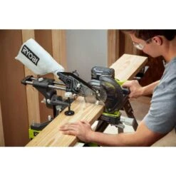 Ryobi ONE+ 18V Cordless 2-Tool Combo Kit With 7-1/4 In. Sliding Compound Miter Saw And AirStrike Brad Nailer (Tools Only) -RYOBI TOOLS SALE ryobi power tool combo kits pbt01b p321 4f 1000