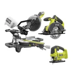Ryobi ONE+ 18V Cordless 3-Tool Combo Kit With 7-1/4 In. Miter Saw, Jig Saw, And 5-1/2 In. Circular Saw (Tools Only)
