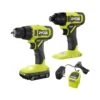 Ryobi ONE+ 18V Cordless 2-Tool Combo Kit With Drill/Driver, Impact Driver, 1.5 Ah Battery, And Charger