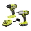 Ryobi ONE+ 18V Cordless 2-Tool Combo Kit With 1/2 In. Impact Wrench, 3/8 In. Impact Wrench, 2.0 Ah Battery, And Charger