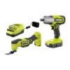Ryobi ONE+ 18V Cordless 2-Tool Combo Kit With 1/2 In. Impact Wrench, Multi-Tool, 2.0 Ah Battery, And Charger