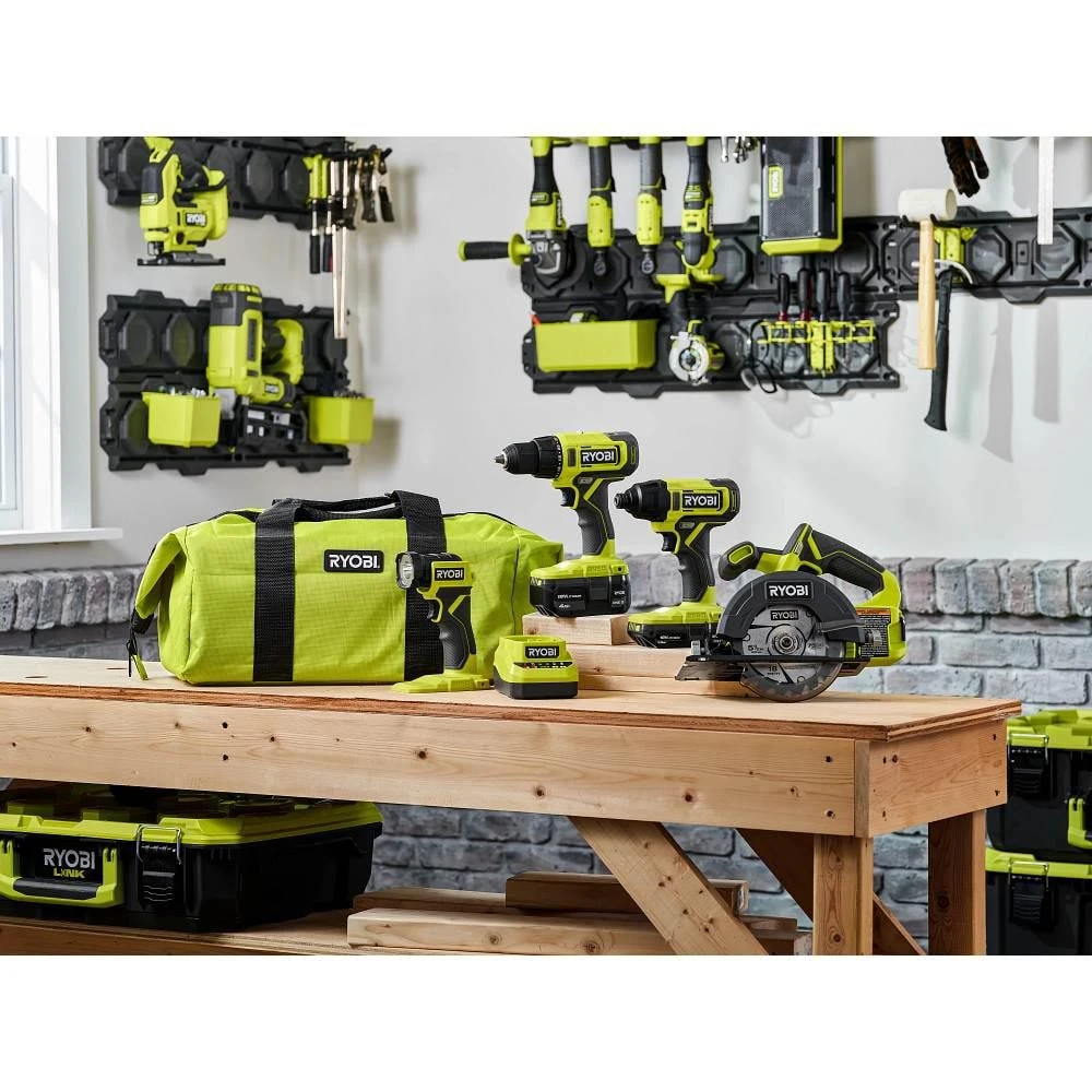 Ryobi ONE+ 18V Cordless 4-Tool Combo Kit With 1.5 Ah Battery, 4.0 Ah Battery, Charger, And 22-Piece Titanium Drilling Set 11 Ryobi ONE+ 18V Cordless 4-Tool Combo Kit With 1.5 Ah Battery, 4.0 Ah Battery, Charger, And 22-Piece Titanium Drilling Set - Image 11
