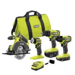 Ryobi ONE+ 18V Cordless 4-Tool Combo Kit With 1.5 Ah Battery, 4.0 Ah Battery, And Charger -RYOBI TOOLS SALE ryobi power tool combo kits pcl1400k2 d4 1000