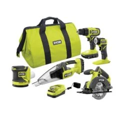 Ryobi ONE+ 18V Cordless 5-Tool Combo Kit With (2) 1.5 Ah Batteries, Charger, And Tool Bag