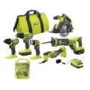 Ryobi ONE+ 18V Cordless 6-Tool Combo Kit With 1.5 Ah And 4.0 Ah Batteries, Charger, And 65-Piece Drill And Impact Drive Kit