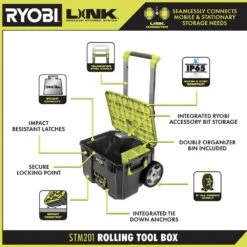 Ryobi ONE+ 18V Cordless 6-Tool Combo Kit With 1.5 Ah Battery, 4.0 Ah Battery, Charger, And LINK Rolling Tool Box 19 Ryobi ONE+ 18V Cordless 6-Tool Combo Kit With 1.5 Ah Battery, 4.0 Ah Battery, Charger, And LINK Rolling Tool Box -RYOBI TOOLS SALE ryobi power tool combo kits pcl1600k2 stm201 66 1000