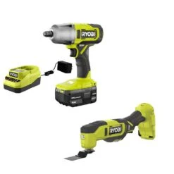 Ryobi ONE+ 18V Cordless 2-Tool Combo Kit With 1/2 In. Impact Wrench, Multi-Tool, 4.0 Ah Battery, And Charger -RYOBI TOOLS SALE ryobi power tool combo kits pcl265k1 pcl430b d4 1000