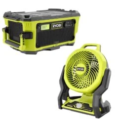 Ryobi ONE+ 18V Hybrid VERSE LINK Stereo And WHISPER SERIES 7-1/2 In. Fan (Tools Only)