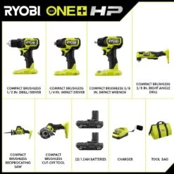 Ryobi ONE+ HP 18V Brushless Cordless Combo Kit (6-Tool) With (2) 1.5 Ah Batteries, Charger, And Bag -RYOBI TOOLS SALE ryobi power tool combo kits psbck06k 40 1000