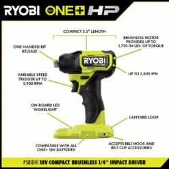 Ryobi ONE+ HP 18V Brushless Cordless Combo Kit (6-Tool) With (2) 1.5 Ah Batteries, Charger, And Bag -RYOBI TOOLS SALE ryobi power tool combo kits psbck06k 4f 1000