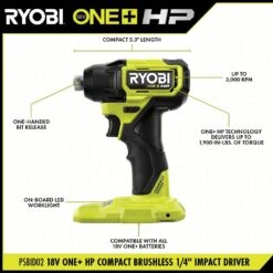 Ryobi ONE+ HP 18V Brushless Cordless Compact 2-Tool Combo Kit W/(2) Batteries, Charger, Bag & 11 In. Flexible Shaft Bit Holder 13 Ryobi ONE+ HP 18V Brushless Cordless Compact 2-Tool Combo Kit W/(2) Batteries, Charger, Bag & 11 In. Flexible Shaft Bit Holder -RYOBI TOOLS SALE ryobi power tool combo kits psbck102k2 a10fb1g 40 1000