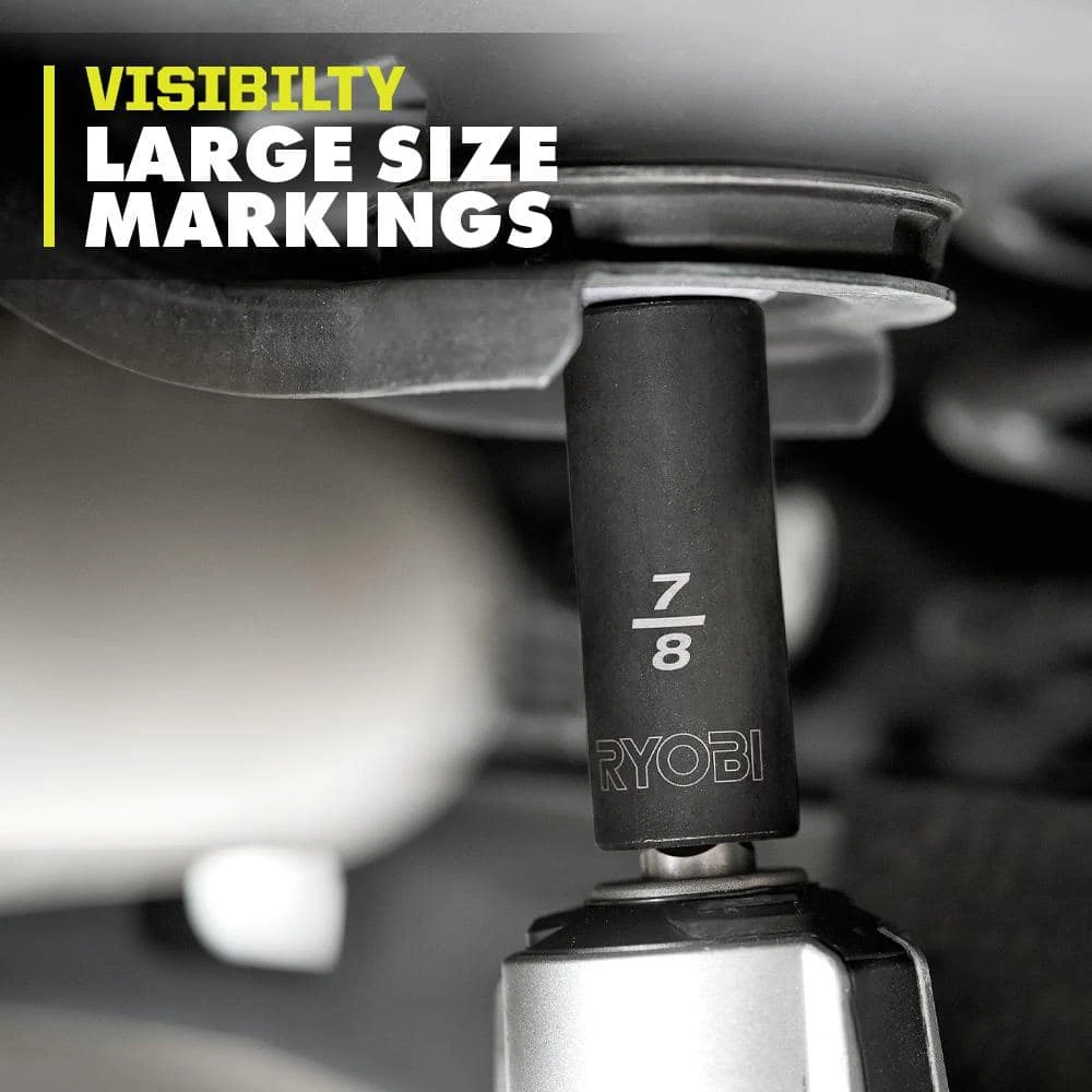 Ryobi 1/2 In. SAE Deep Impact Socket Set (11-Piece) 6 Ryobi 1/2 In. SAE Deep Impact Socket Set (11-Piece) - Image 6