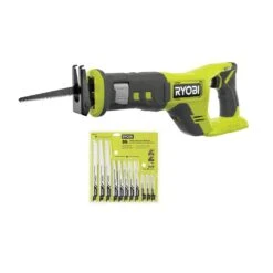 Ryobi ONE+ 18V Cordless Reciprocating Saw (Tool Only) With Multi-Purpose Reciprocating Saw Blade Set (35-Piece)