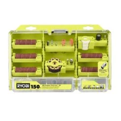 Ryobi Rotary Tool 150-Piece Twist Lock All-Purpose Kit (For Wood, Metal, And Plastic)