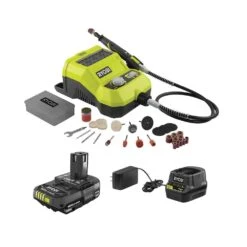 Ryobi ONE+ 18V Cordless Rotary Tool Kit With 1.5 Ah Battery And Charger