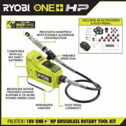 Ryobi ONE+ HP 18V Brushless Cordless Rotary Tool Kit W/ 2.0 Ah HIGH PERFORMANCE Battery, Charger, & 150-Piece All-Purpose Kit -RYOBI TOOLS SALE ryobi rotary tools pblrt01k1 a90as150 40 1000