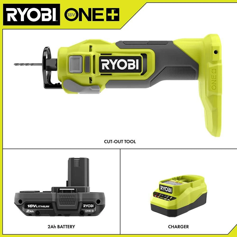 Ryobi ONE+ 18V Cordless Cut-Out Tool With 2.0 Ah Battery And Charger Kit 2 Ryobi ONE+ 18V Cordless Cut-Out Tool With 2.0 Ah Battery And Charger Kit - Image 2