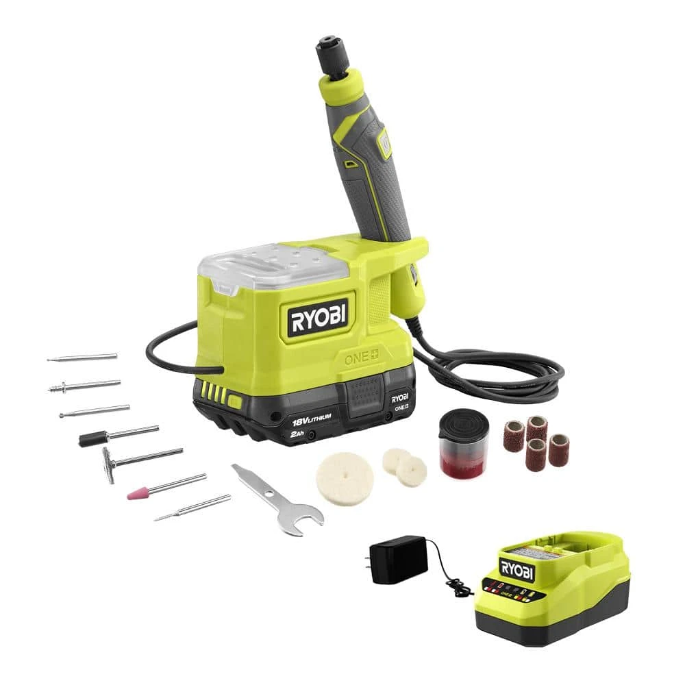 Ryobi ONE+ 18V Cordless Precision Craft Rotary Tool Kit With 2.0 Ah Battery And Charger 1 Ryobi ONE+ 18V Cordless Precision Craft Rotary Tool Kit With 2.0 Ah Battery And Charger