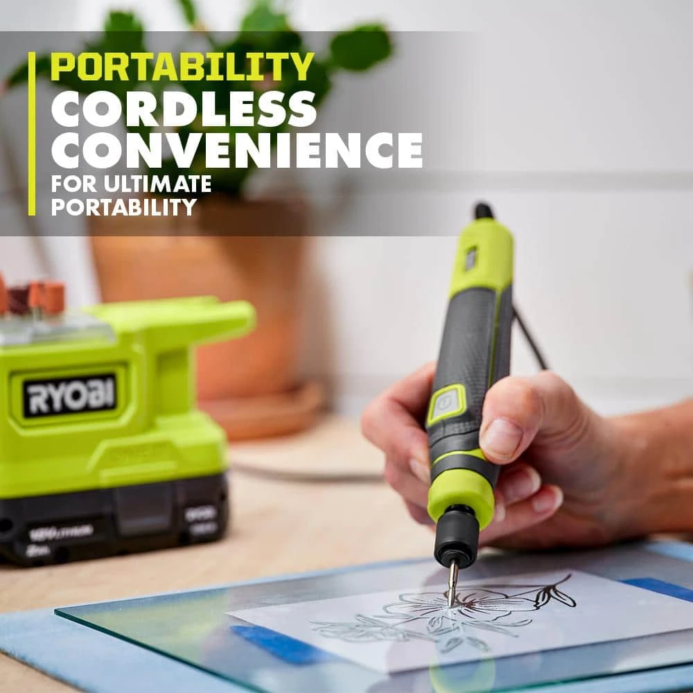 Ryobi ONE+ 18V Cordless Precision Craft Rotary Tool Kit With 2.0 Ah Battery And Charger 4 Ryobi ONE+ 18V Cordless Precision Craft Rotary Tool Kit With 2.0 Ah Battery And Charger - Image 4