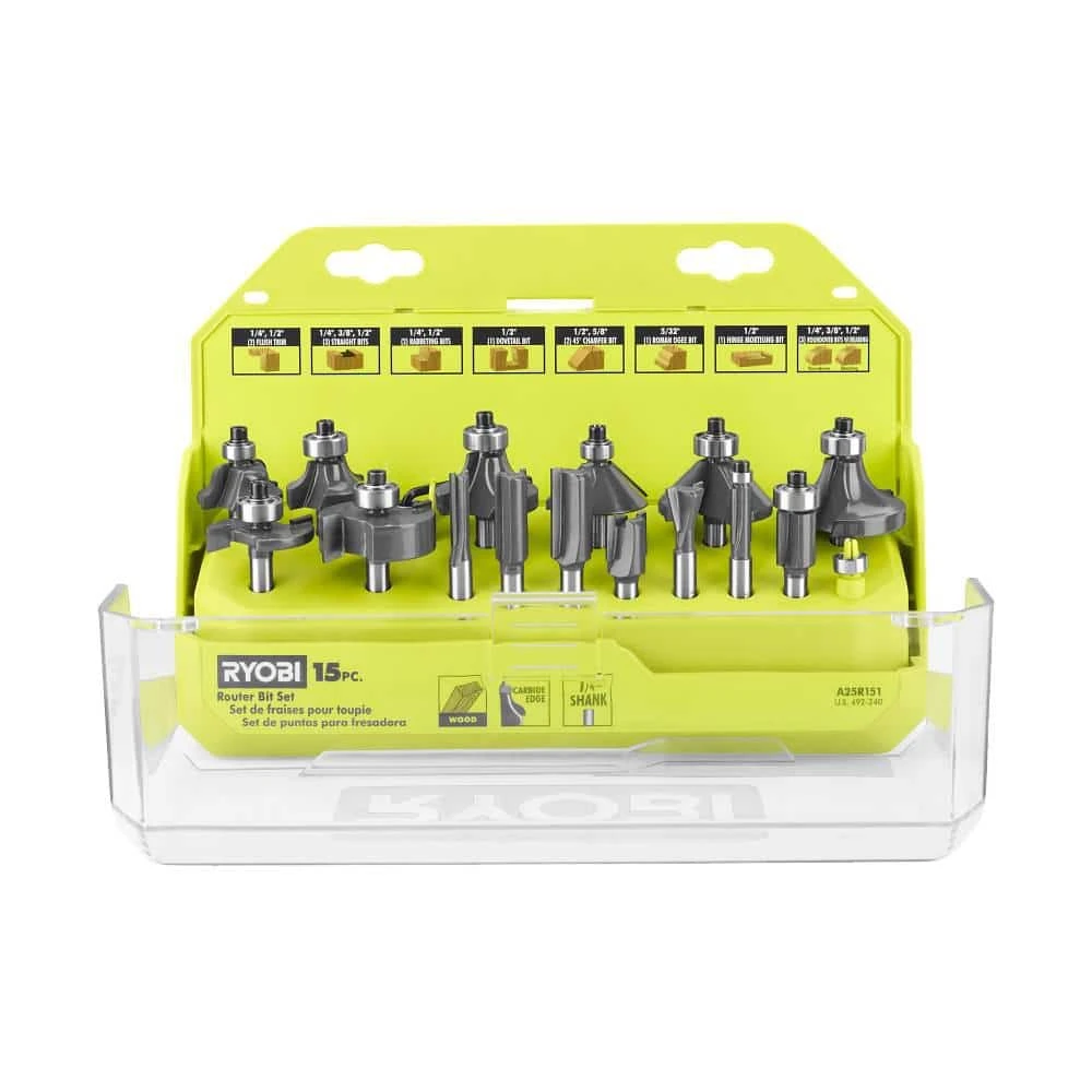 Ryobi Shank Carbide Router Bit Set (15-Piece) 3 Ryobi Shank Carbide Router Bit Set (15-Piece) - Image 3