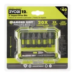 Ryobi 2 In. Diamond Grit Impact Drive Bits (12-Piece)
