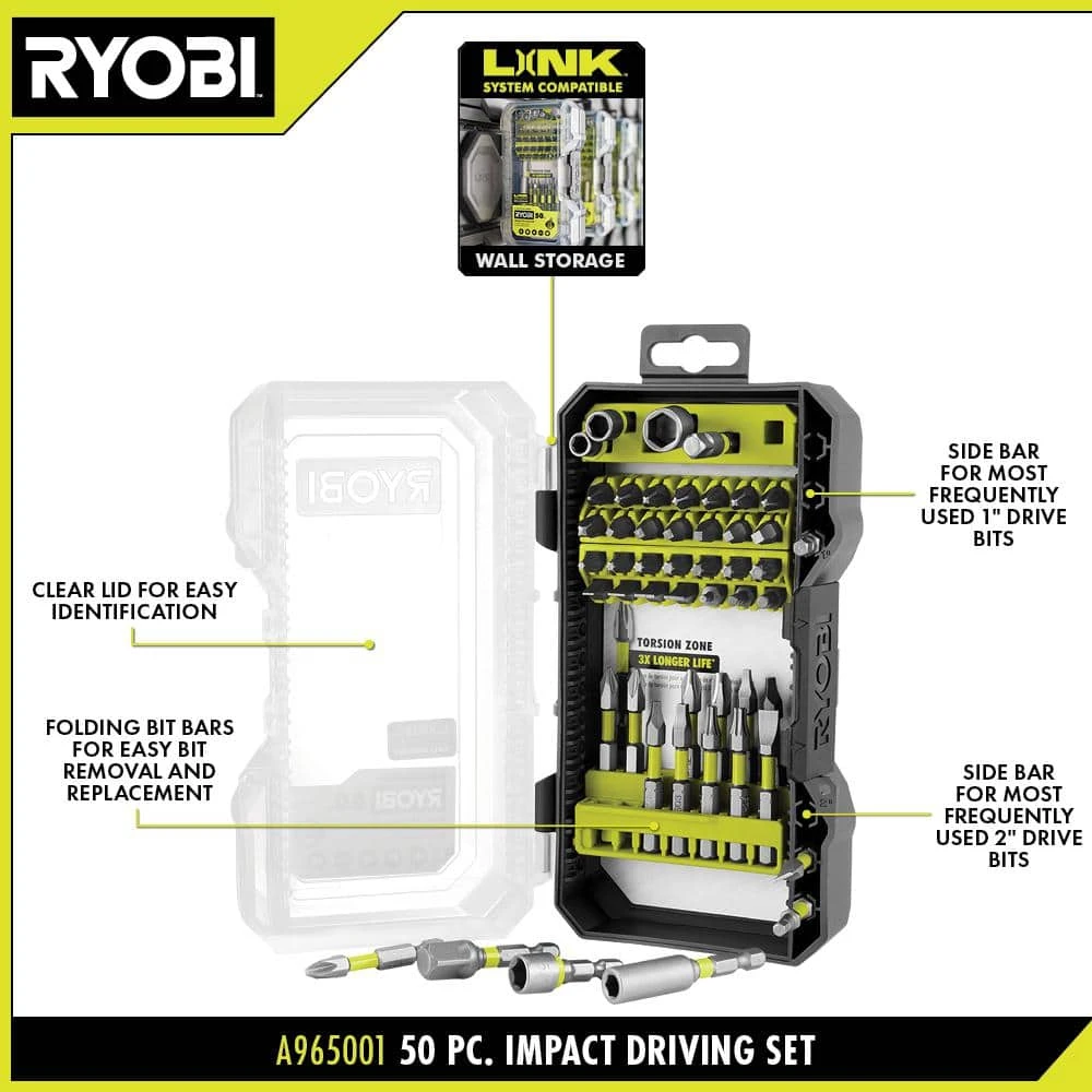 Ryobi Impact Rated Driving Set (50-Piece) 2 Ryobi Impact Rated Driving Set (50-Piece) - Image 2
