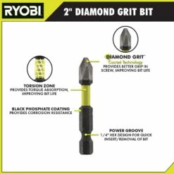 Ryobi 2 In. Diamond Grit Impact Drive Bits (5-Piece) -RYOBI TOOLS SALE ryobi screwdriver bits a96502 40 1000