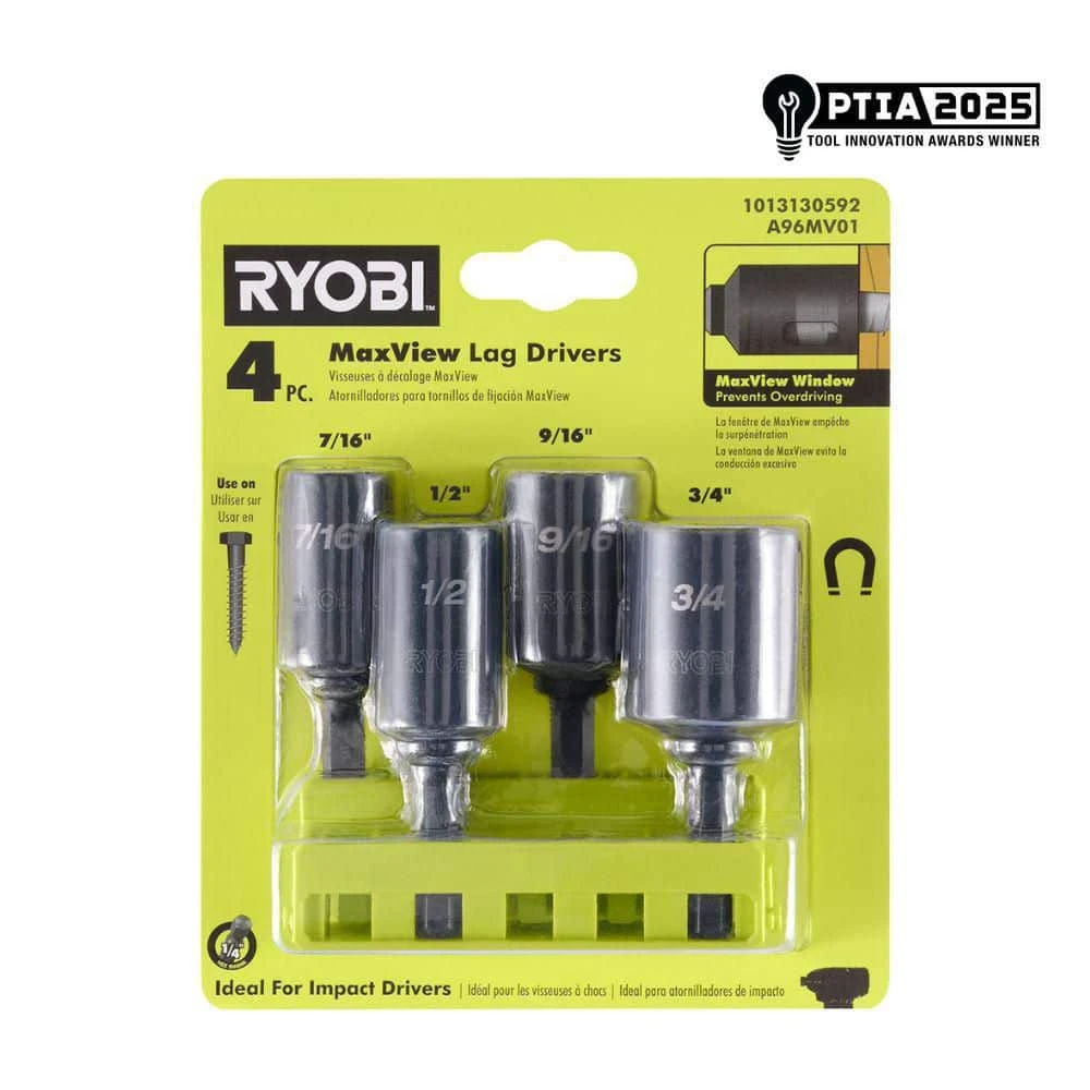 Ryobi MaxView Lag Driver Set (4-Piece) 1 Ryobi MaxView Lag Driver Set (4-Piece)