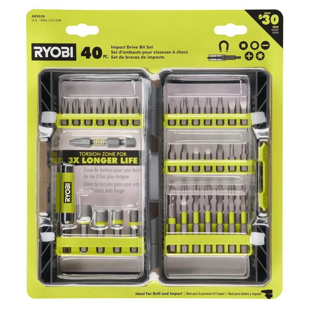Ryobi Impact Rated Screwdriver Drill Bit Kit (40-Piece) 1 Ryobi Impact Rated Screwdriver Drill Bit Kit (40-Piece)