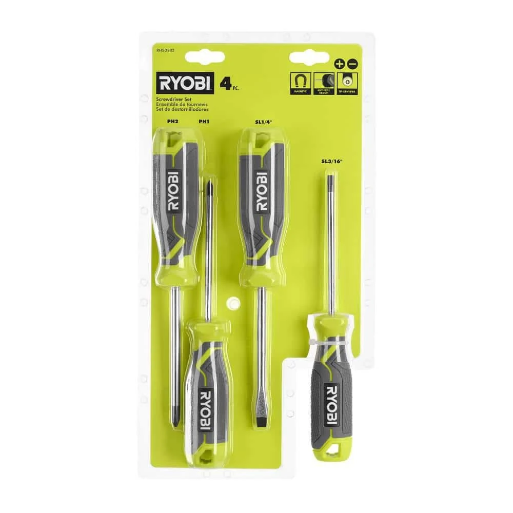 Ryobi Screwdriver Set (4-Piece) With Cushion Grip Handles 9 Ryobi Screwdriver Set (4-Piece) With Cushion Grip Handles - Image 9
