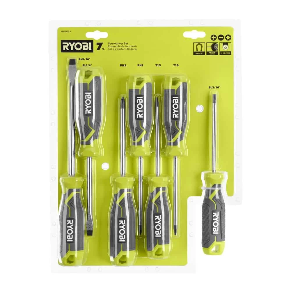 Ryobi Screwdriver Set (7-Piece) With Cushion Grip Handles 6 Ryobi Screwdriver Set (7-Piece) With Cushion Grip Handles - Image 6
