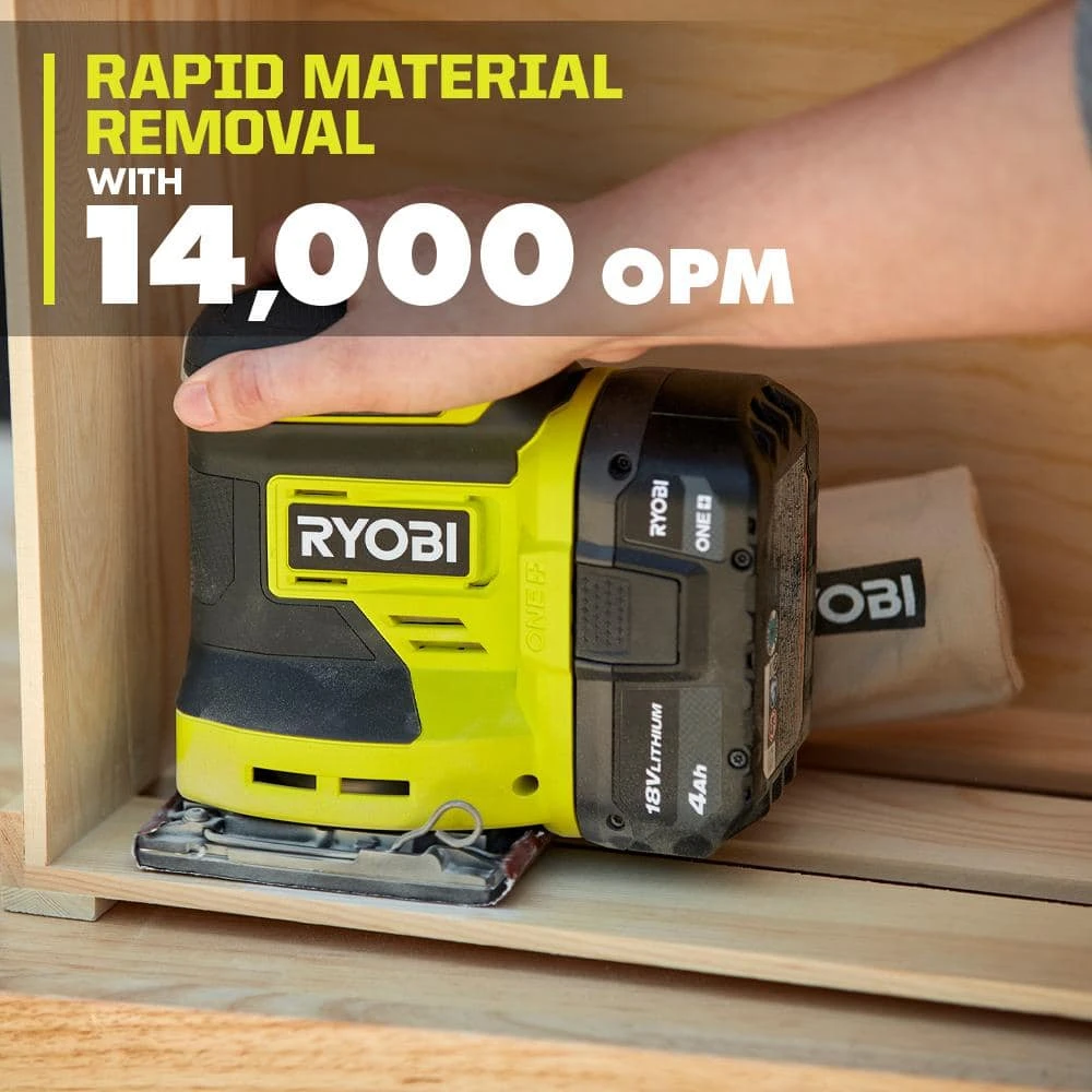 Ryobi ONE+ 18V Cordless 1/4 Sheet Sander (Tool Only) 5 Ryobi ONE+ 18V Cordless 1/4 Sheet Sander (Tool Only) - Image 5