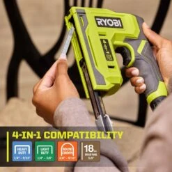 Ryobi USB Lithium 4-in-1 Stapler/Nailer Kit With 3.0 Ah Battery, Charging Cable, And FREE USB Lithium 2.0 Ah Battery -RYOBI TOOLS SALE ryobi staplers fvn51k fvb02 44 1000
