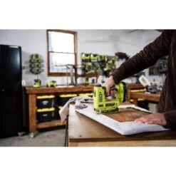 Ryobi ONE+ 18V Cordless Compression Drive 3/8 In. Crown Stapler And 2.0 Ah Compact Battery And Charger Starter Kit -RYOBI TOOLS SALE ryobi staplers p317 psk005 fa 1000