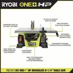 Ryobi ONE+ HP 18V Brushless Cordless 8-1/4 In. Compact Portable Jobsite Table Saw (Tool Only) -RYOBI TOOLS SALE ryobi stationary table saws pblts01b 40 1000