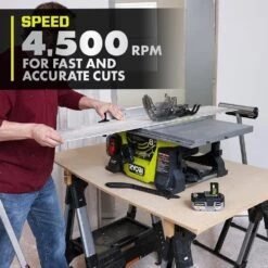 Ryobi ONE+ HP 18V Brushless Cordless 8-1/4 In. Compact Portable Jobsite Table Saw And Miter Saw Kit W/ (2) Batteries & Charger -RYOBI TOOLS SALE ryobi stationary table saws pblts01k pbt01b 66 1000